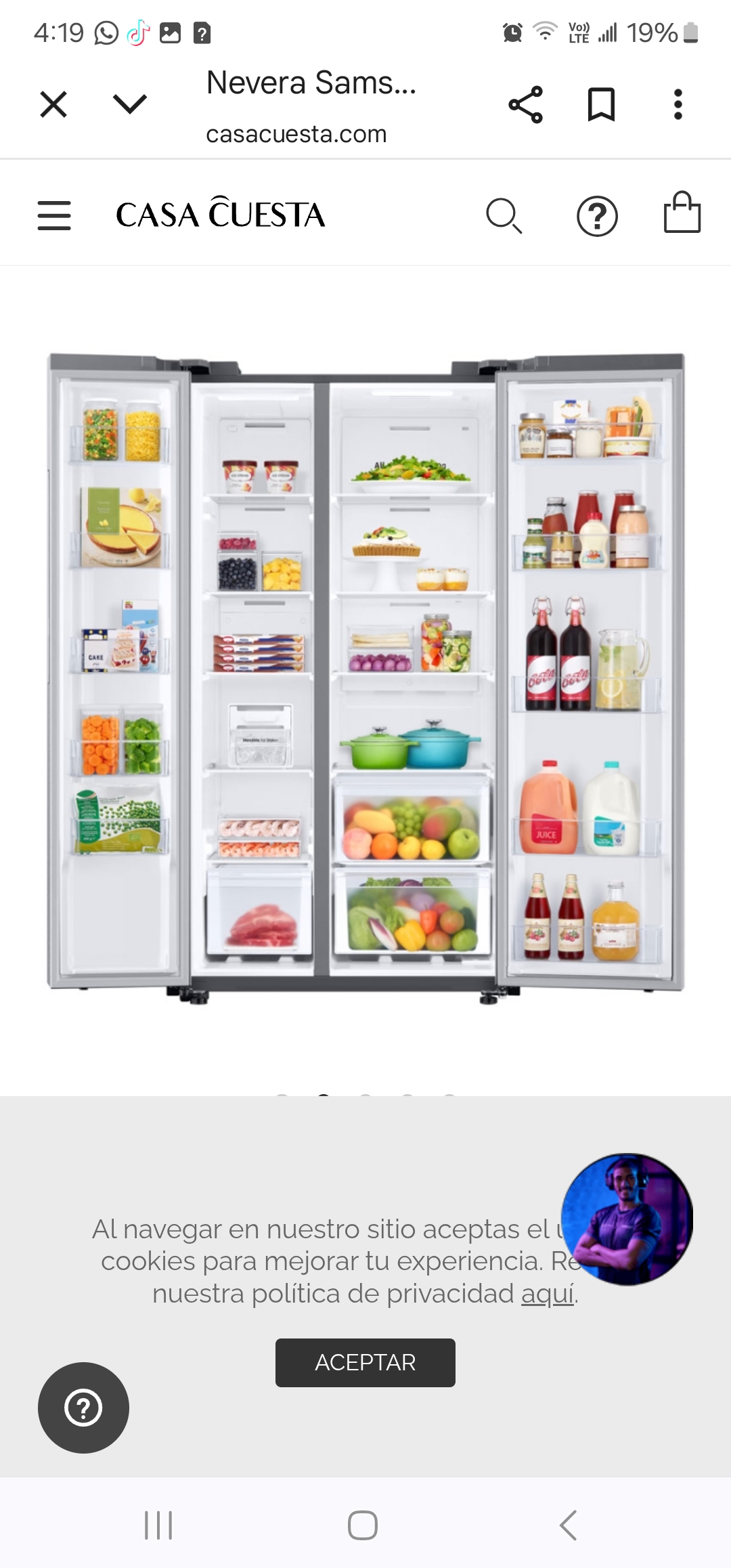 cocina - nevera Samsung tipo libro 
modelo rs23t5b00s9 nueva 1