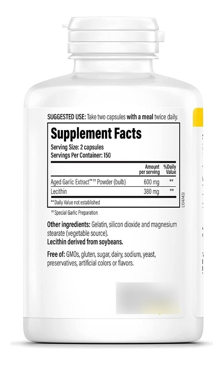 Salud y Equipamiento Médico - Extracto Ajo Garlic Extract Cholesterol Kyolic 300 Cap 2