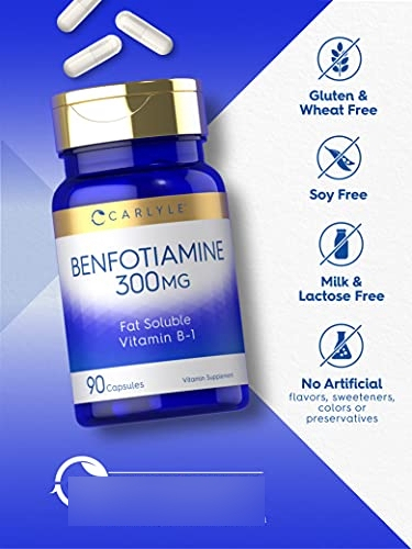 Salud y Equipamiento Médico - Benfotiamina 300mg 90 Capsulas | Vitamina B1 | Promueve El A 3