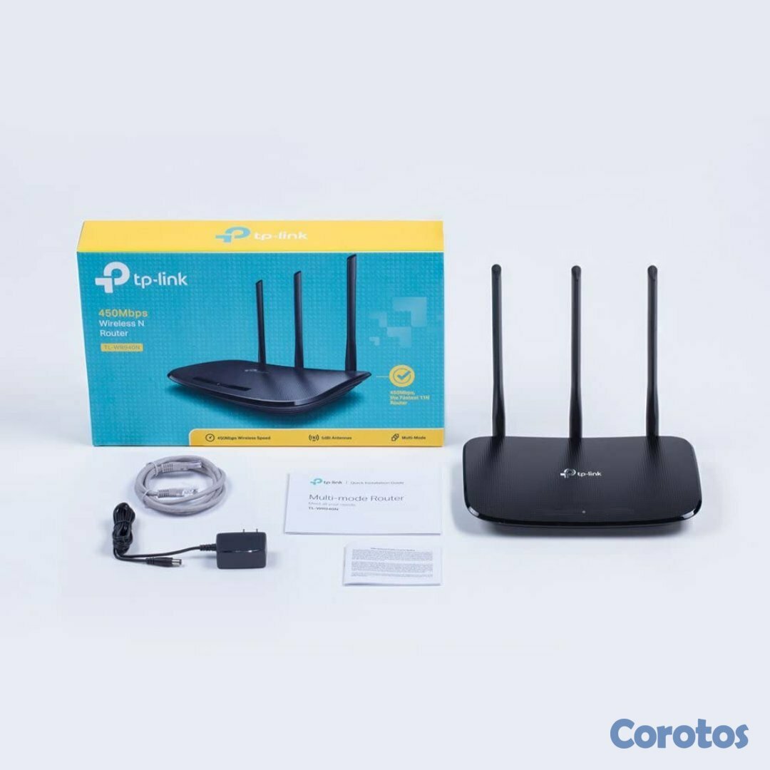 computadoras y laptops - ROUTER WIRELESS TP-LINK TL-WR940N, 2.4GHZ/450MBPS, 1 PUERTO WAN + 4 PUERTOS LAN, 2