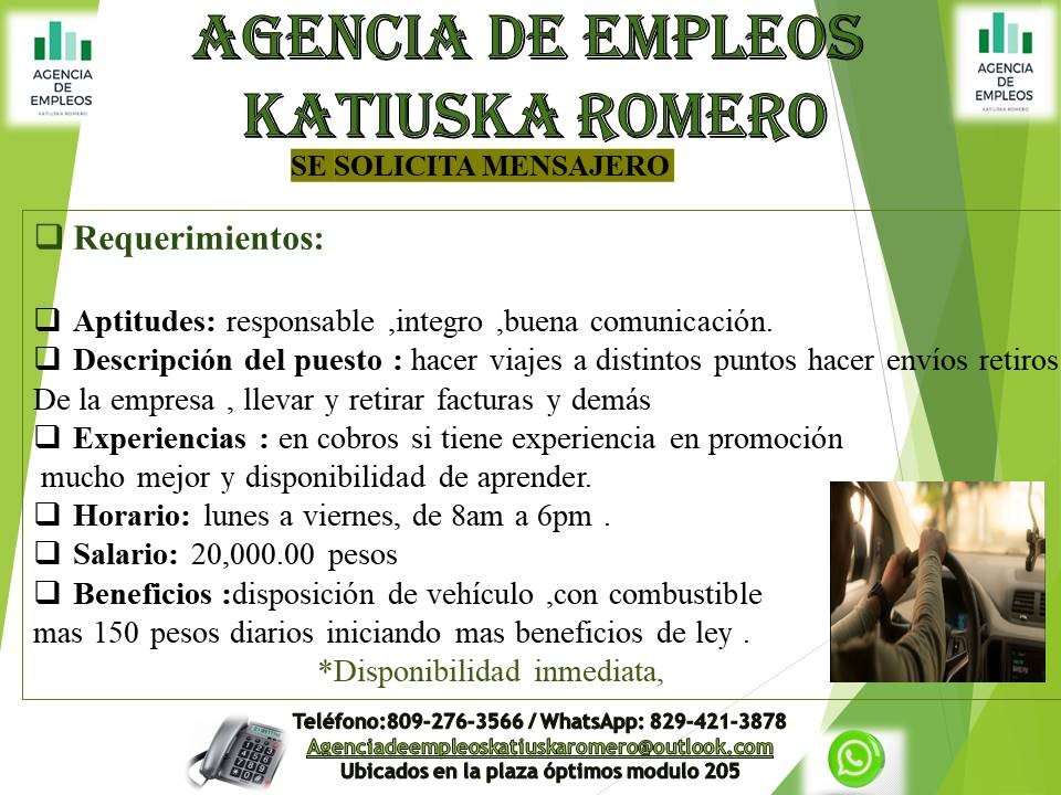 empleos disponibles - mensajero 1