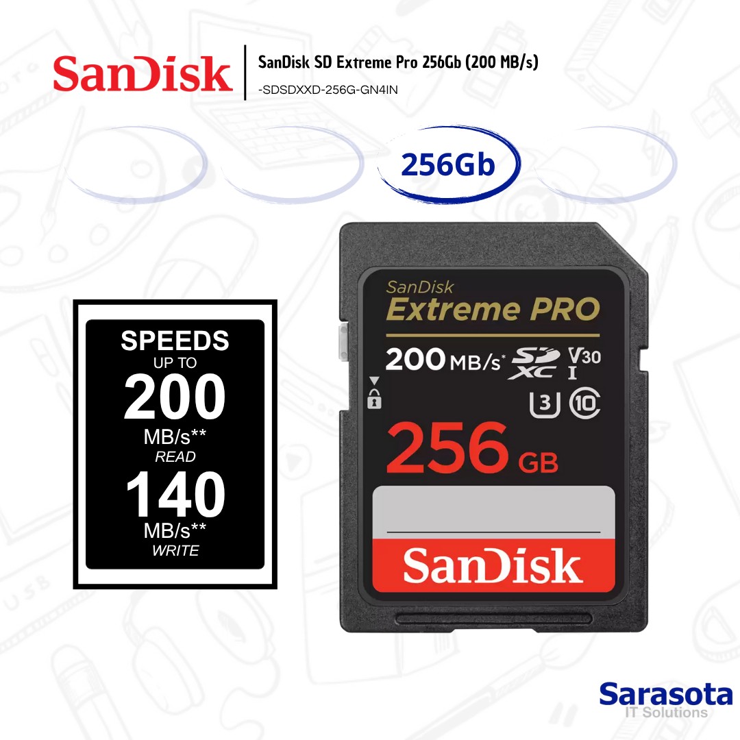 accesorios para electronica - Memoria SD 256Gb SanDisk Extreme Pro (200 MB/s) 1