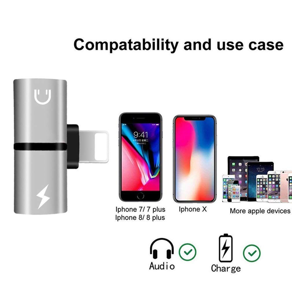 accesorios para electronica - Adaptador Para Audifonos Y Carga Simultanea iPhone 8 9 Y X 12 7