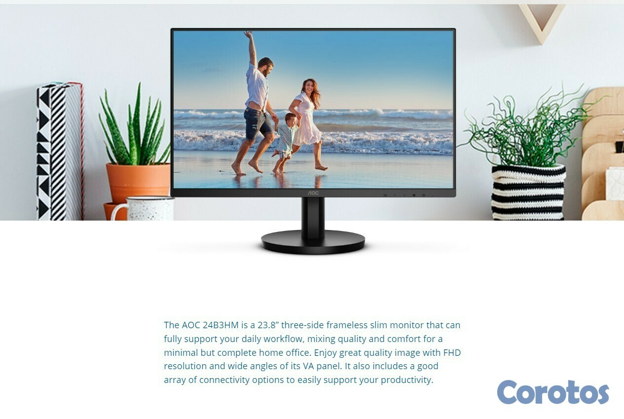 computadoras y laptops - MONITOR AOC 24" (23.8”) FHD 1920X 1080, VESA, 4MS HDMI 75HZ, VGA 60HZ, 250 CD/M² 1