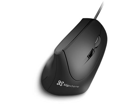computadoras y laptops - MOUSE OPTICO KLIPX KROWN, WIRELESS, VERTICAL, 6 BOTONES, 1600 DPI, BLACK  0