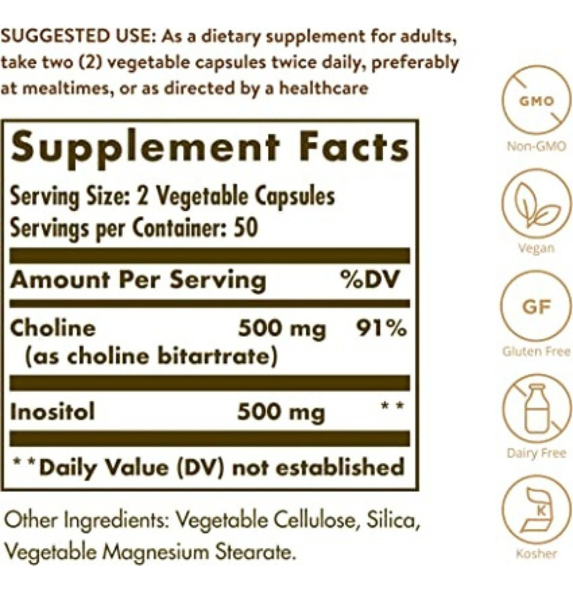 Salud y Equipamiento Médico - Inositol 100caps - Solgar 1
