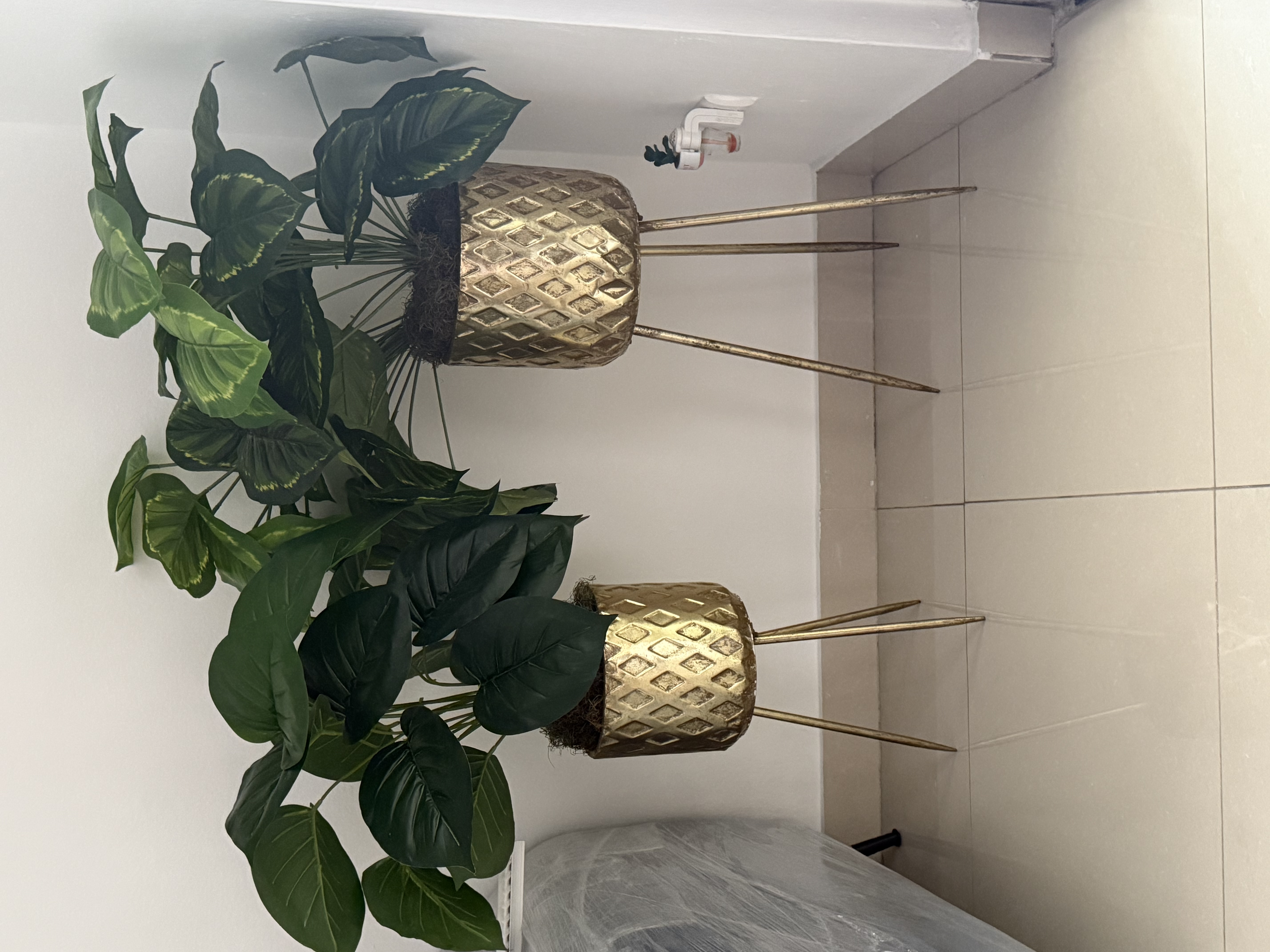 decoración y accesorios - Set de Maceteros Dorados 2