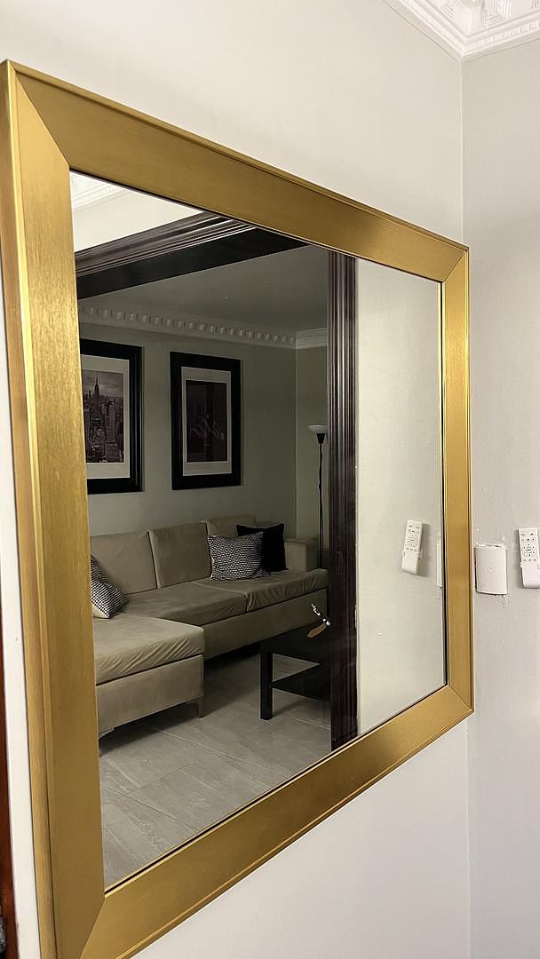 decoración y accesorios - espejo dorado  0