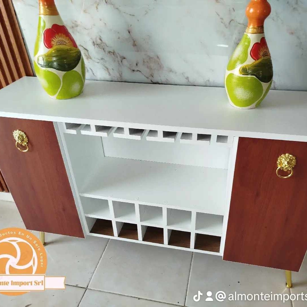 muebles y colchones - Credenza moderna con vinera varios tamaños 