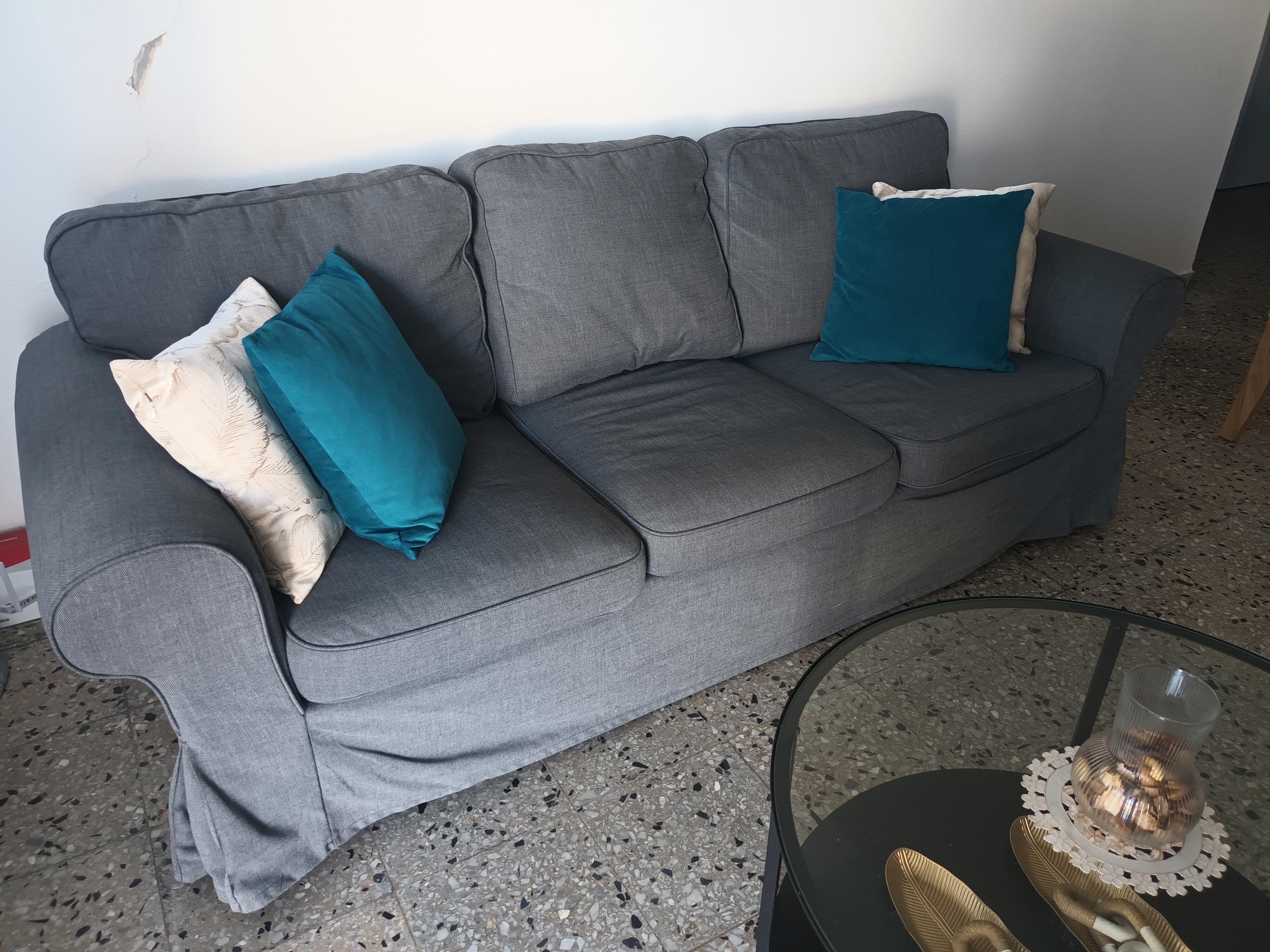 muebles y colchones - Mueble EKTORP  3Plazas y Mesa de Centro  IKEA 5