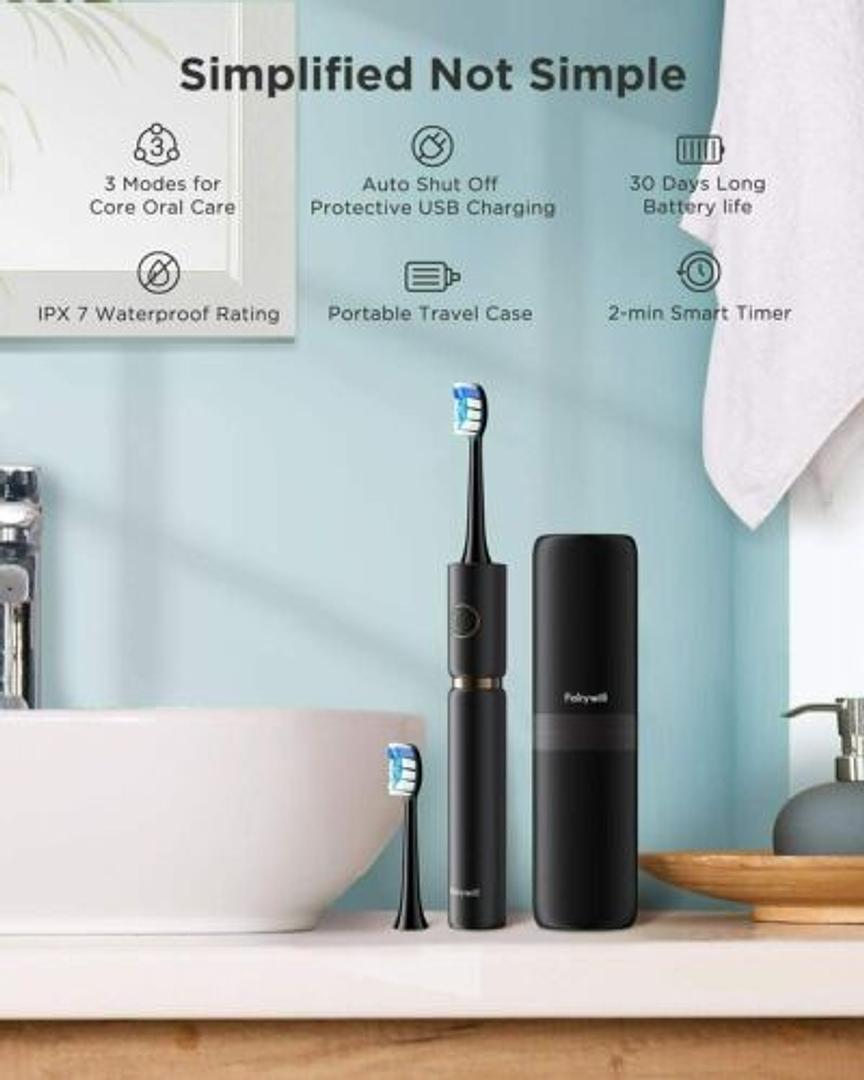 salud y belleza - Cepillo de dientes eléctrico ultrasónico P11 con 8 cabezales y estuche viaje 5