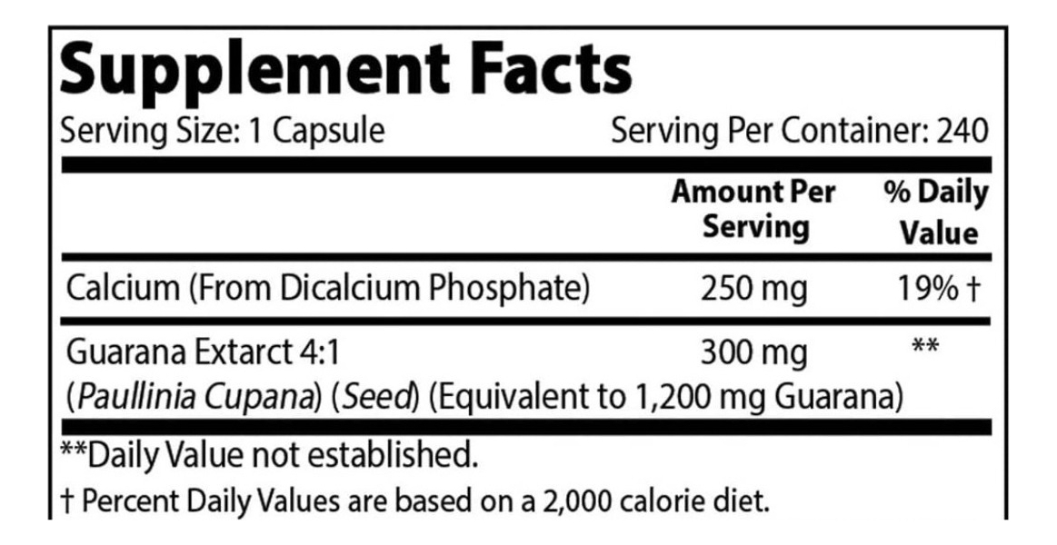 Salud y Equipamiento Médico - Guarana 1200  Mg Best Naturals - Un - Unidad A $898 1