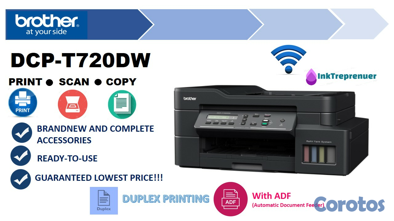 impresoras y scanners - MULTIFUNCION BROTHER INKBENEFIT TANK,BOTELLA DE TINTA DE FABRICA (ESCANER< COPIA 1