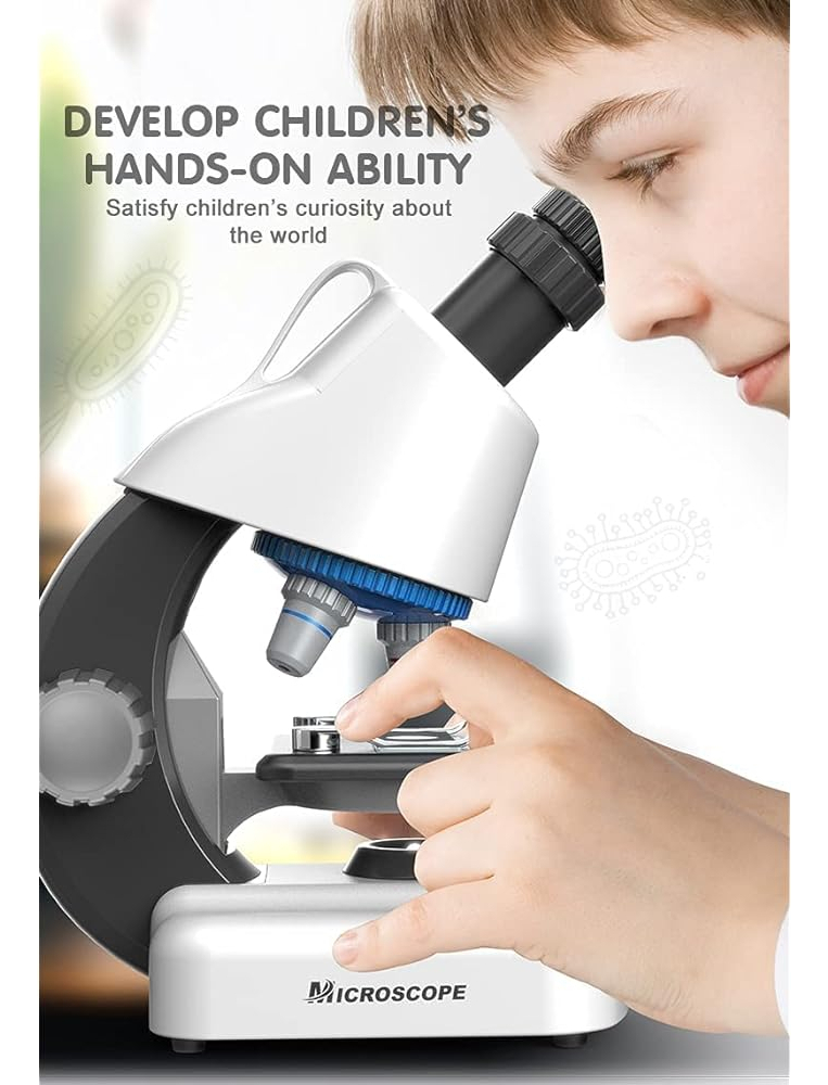 Salud y Equipamiento Médico - Microscopio Hyrenee Para Niños - Hasta 40-1200x Zoom, Kit St 1