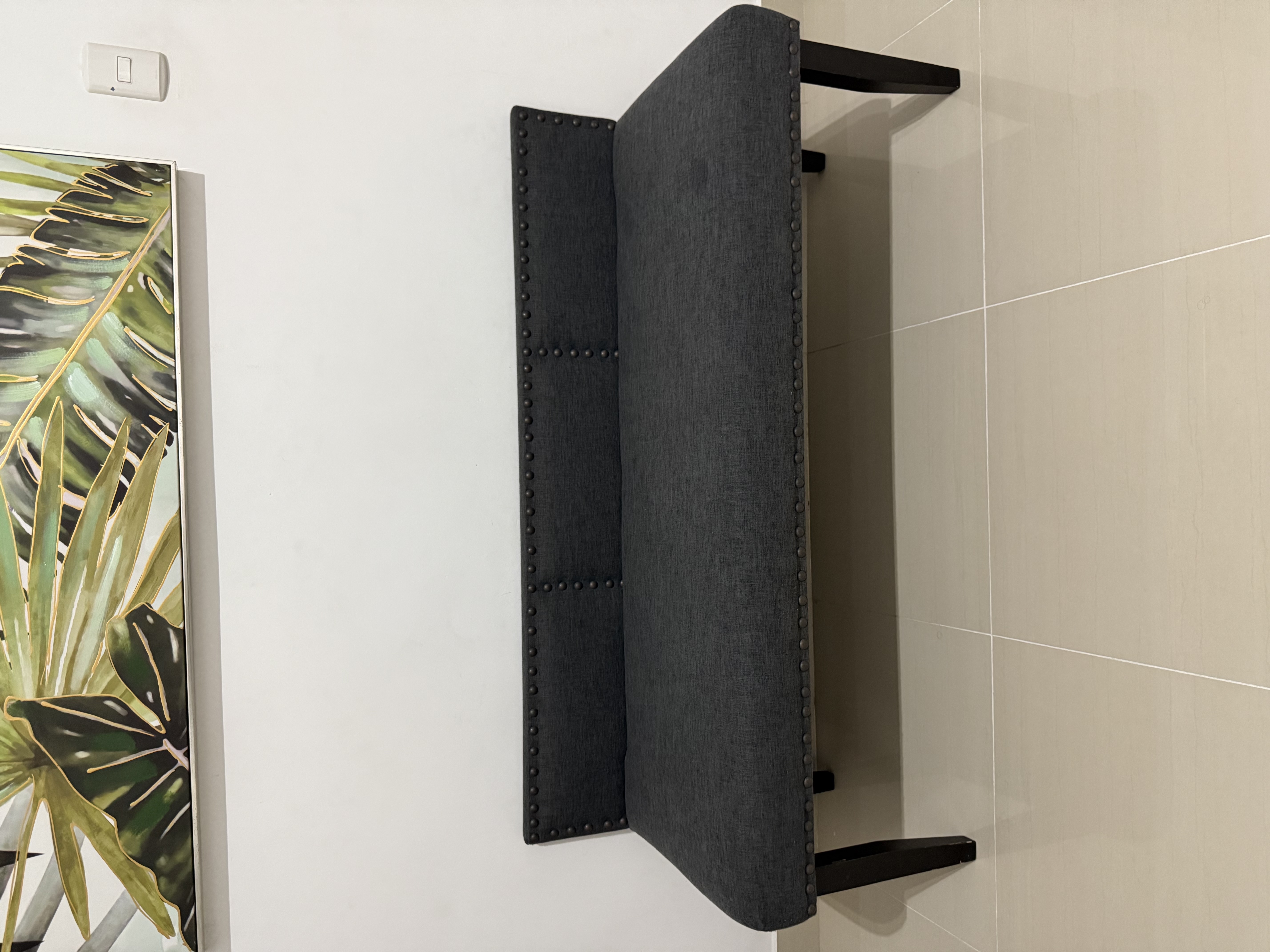 muebles y colchones - Banco tapizado de tela de Ilumel 3