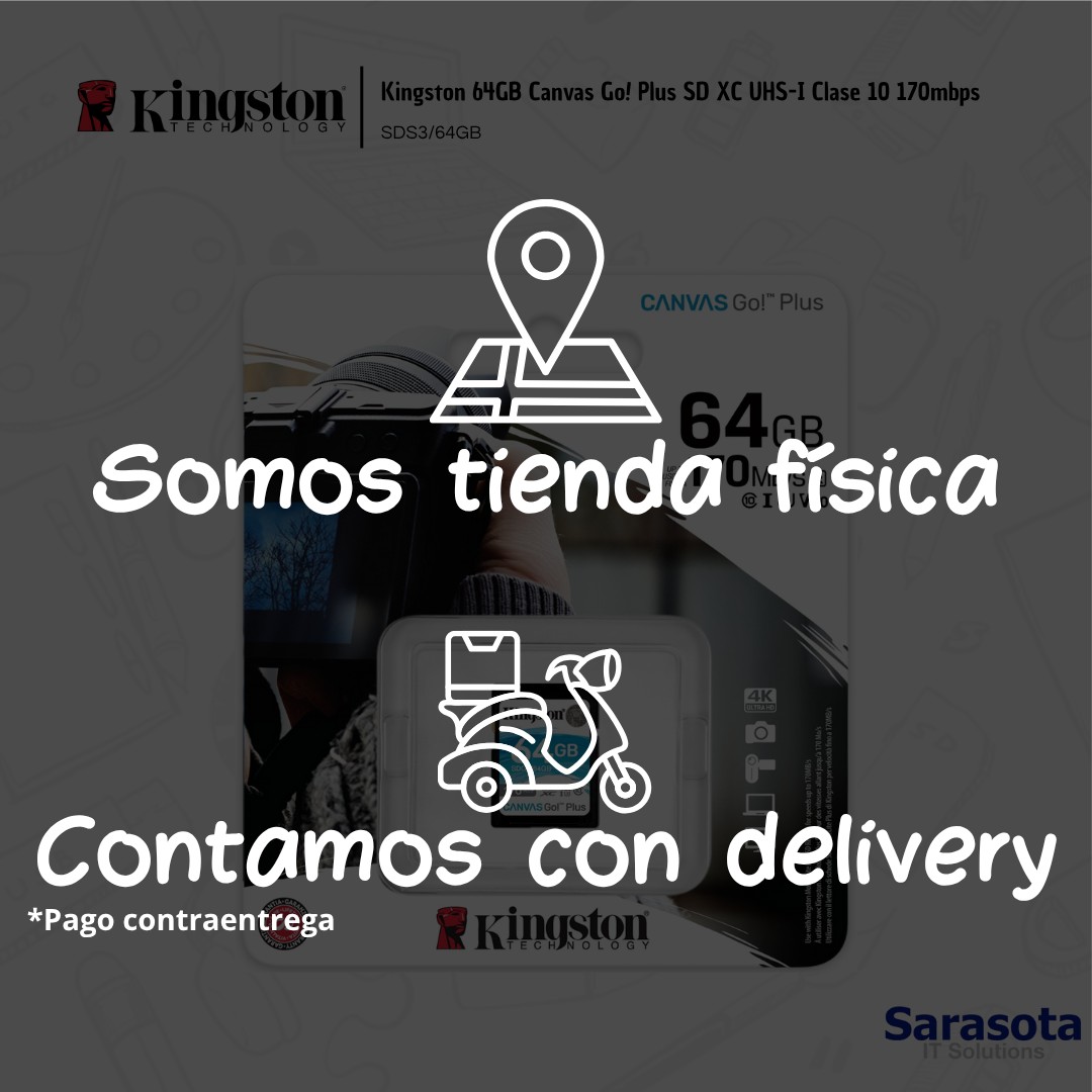 accesorios para electronica - Kingston 64GB Canvas Go! Plus SD 170mbps 3