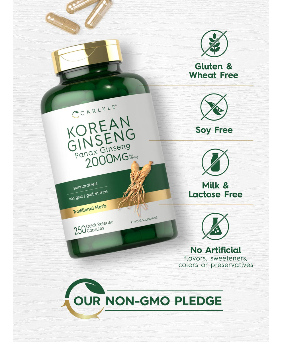 Salud y Equipamiento Médico - Capsulas De Extracto De Ginseng Coreano 2000 Mg Carlyle 4