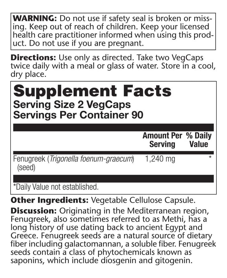 Salud y Equipamiento Médico - Fenogreco Solaray 1240mg 180 capsulas 1