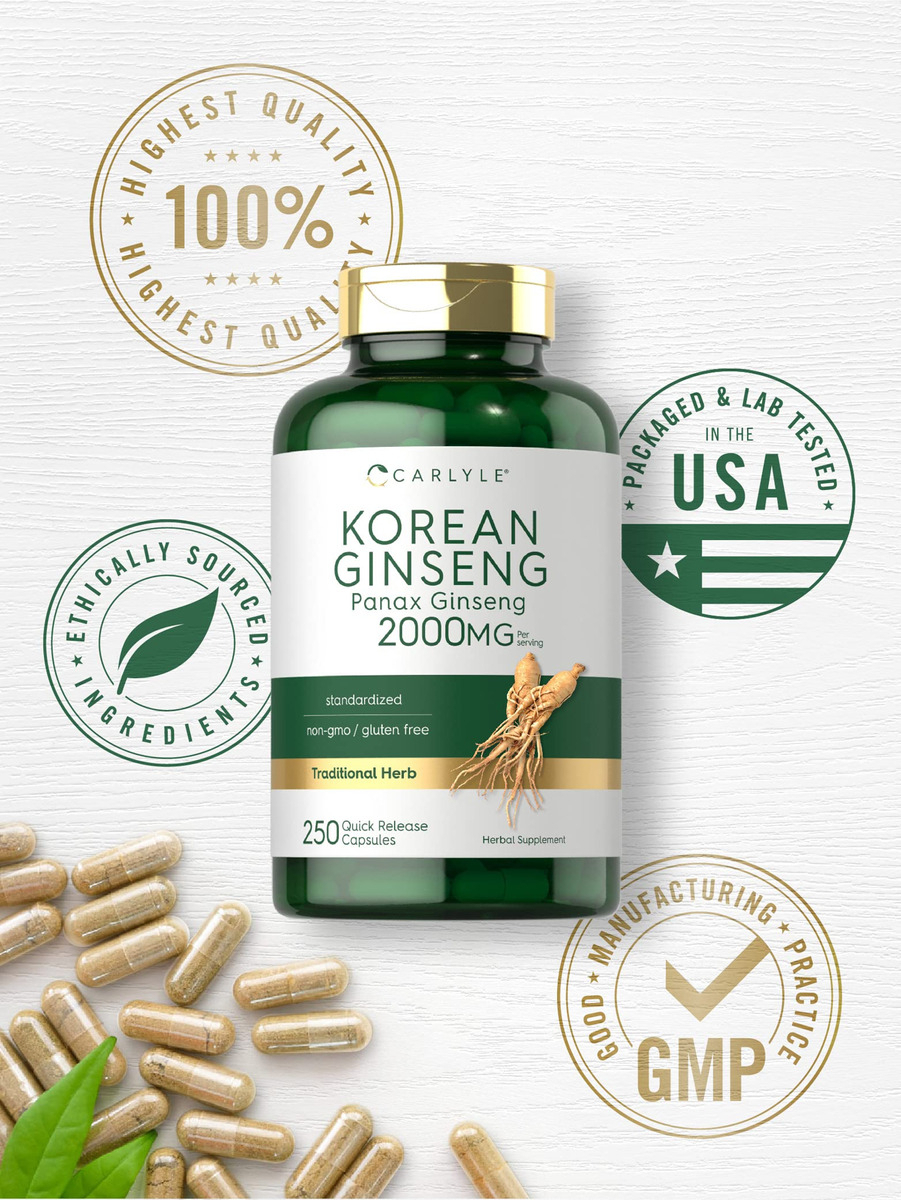 Salud y Equipamiento Médico - Capsulas De Extracto De Ginseng Coreano 2000 Mg Carlyle 5