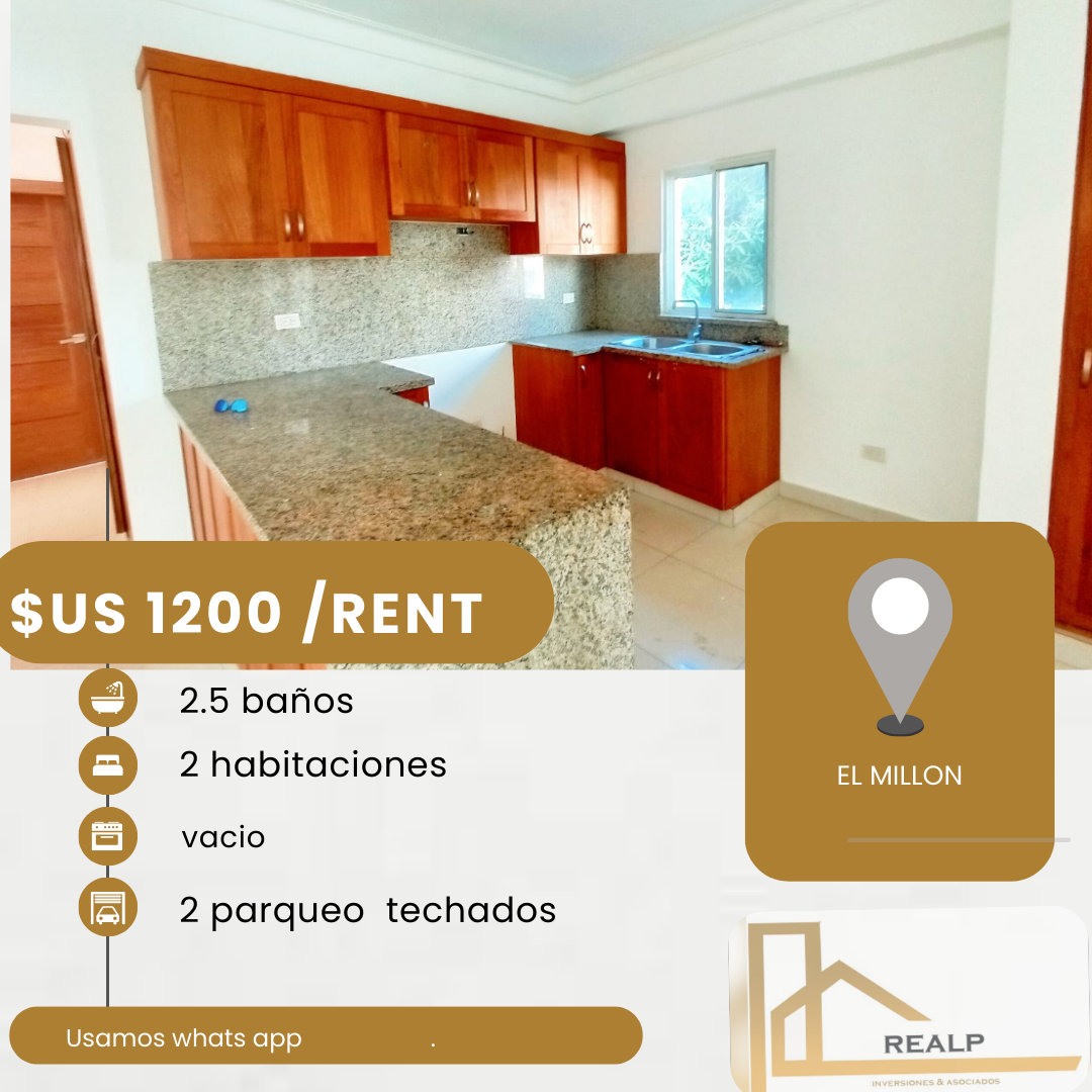 apartamentos - hermoso apartamento en buena zona en el millón 