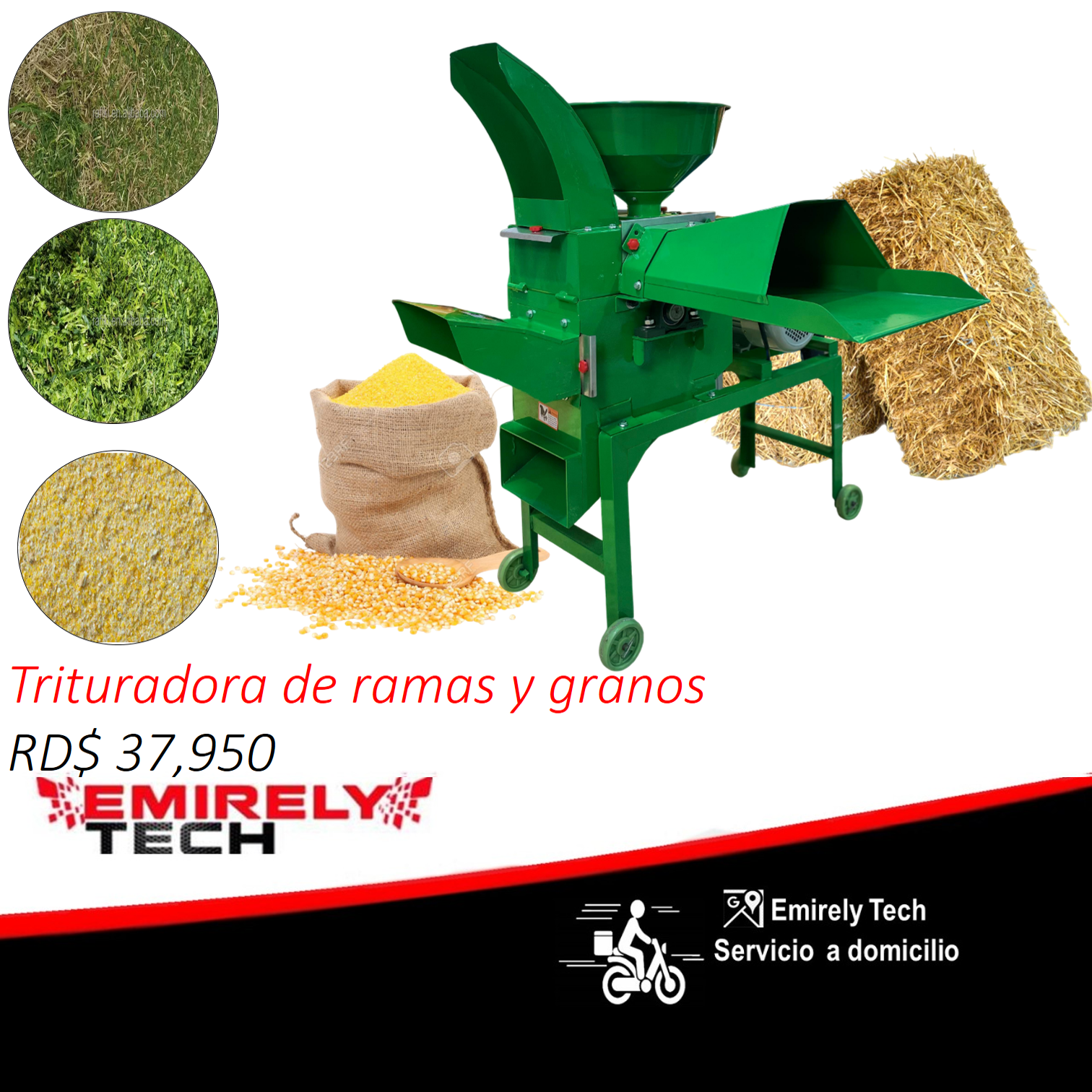 equipos profesionales - Trituradora de ramas moledora de granos 2 en 1