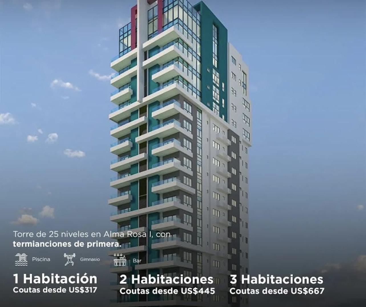 apartamentos - T APARTAMENTO EN VENTA EN ALMA ROSA I- SANTO DOMINGO ESTE 0