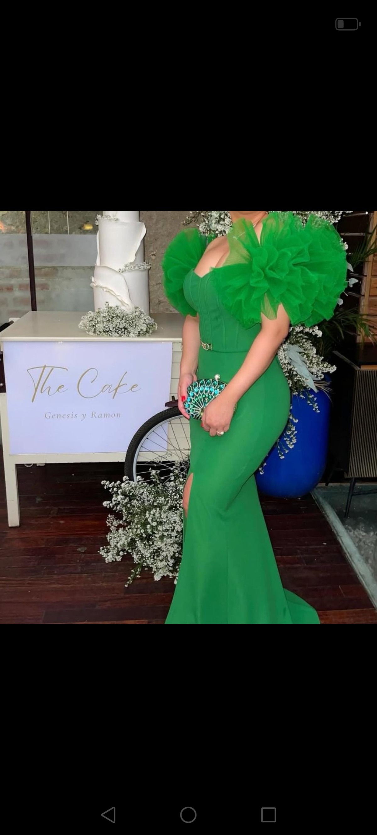 ropa para mujer - Vestido hermoso de fiesta color verde