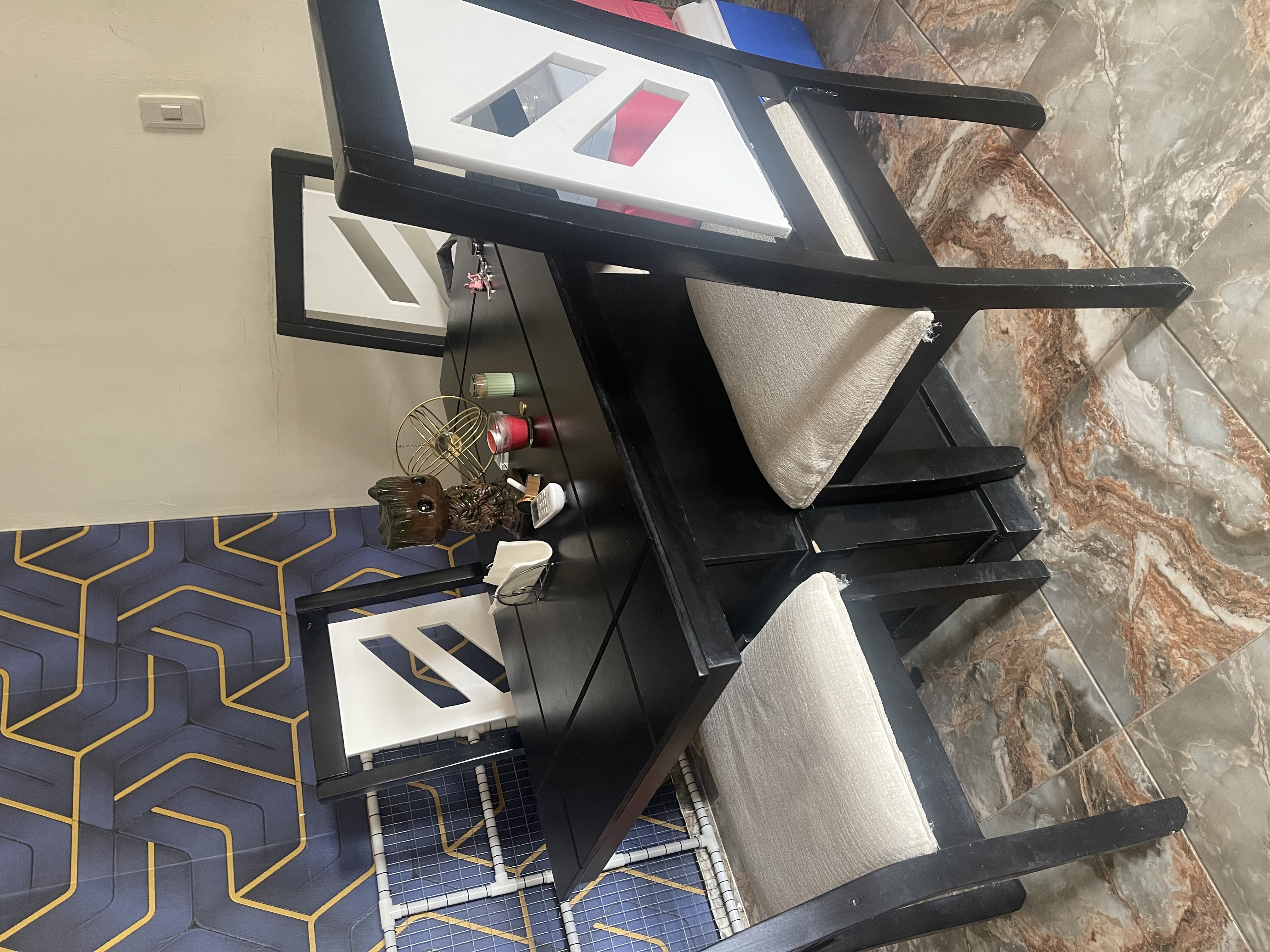 muebles y colchones - Juego de comedor de 4 sillas 
