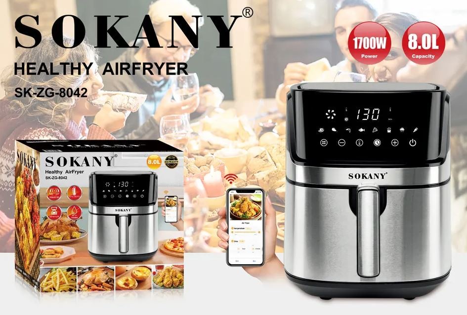 electrodomesticos - Freidora de aires air fryer digital de 8 litros smart wifi y app tuya smart  1