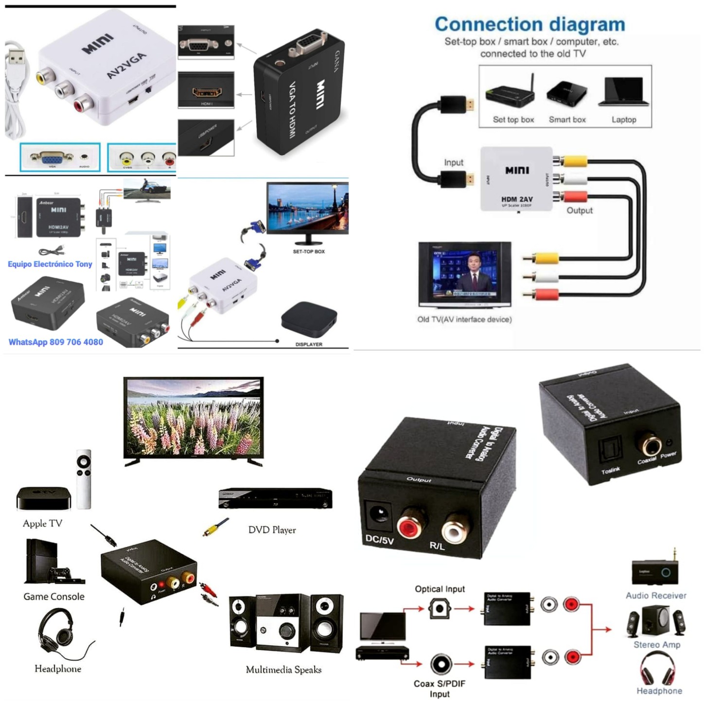 otros electronicos - Convertidores para TV y convertidor de Audio digital óptico a análogo 1