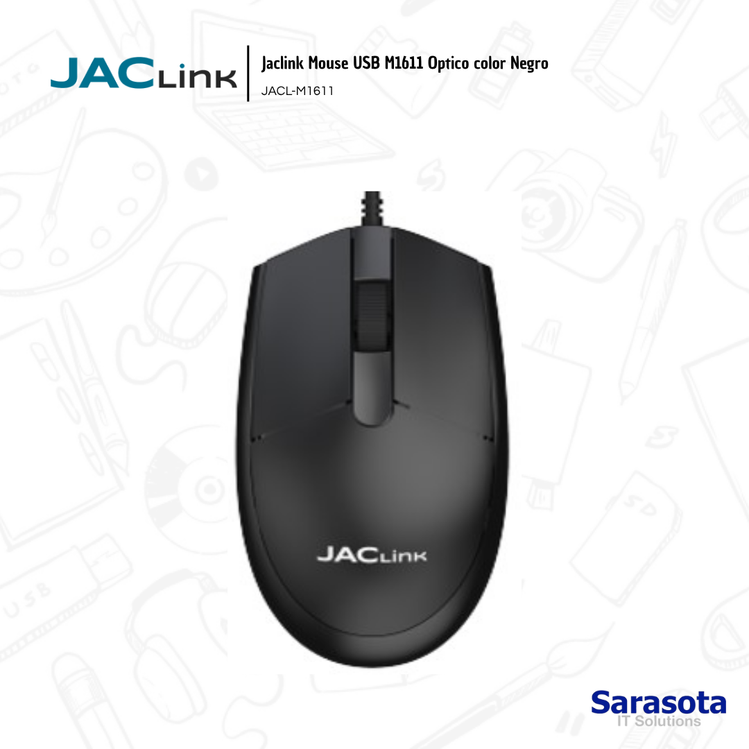 accesorios para electronica - Jaclink Mouse USB M1611 Optico color Negro 3