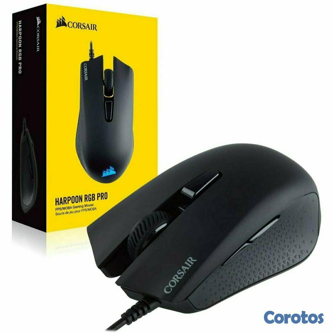 computadoras y laptops - MOUSE CORSAIR HARPOON PRO GAMING,OPTICO USB, 6 BOTONES PROGRAMA, VELOC/12000 DPI