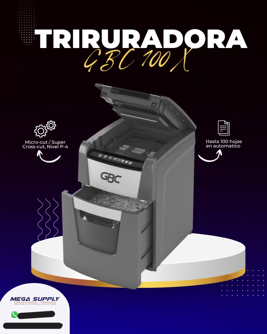 impresoras y scanners - TRITURADORA  DE PAPEL GBC 100X 