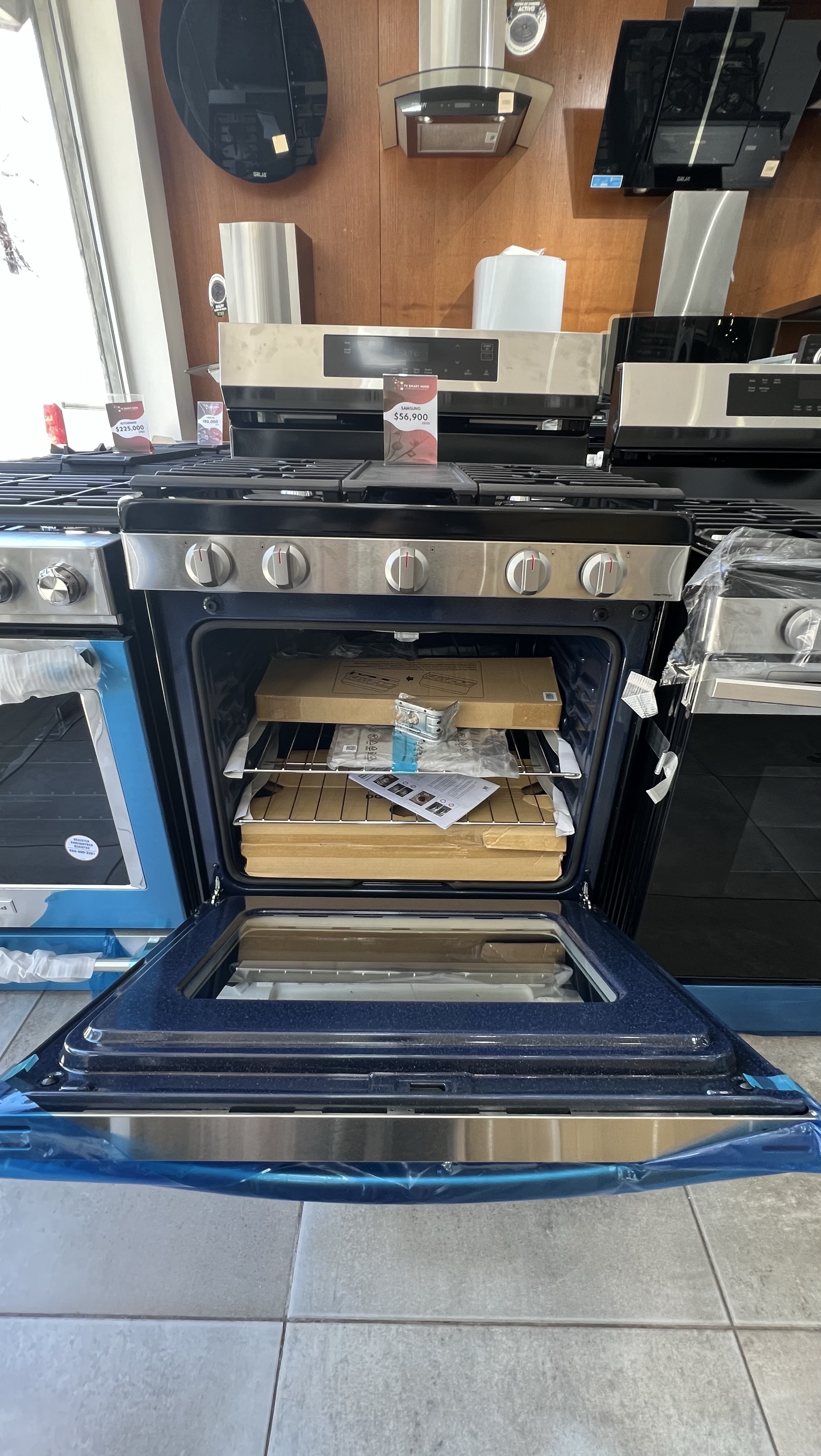 electrodomesticos - estufa Samsung gas parrilla reforzada smart panel digital con horno nueva n caja 1