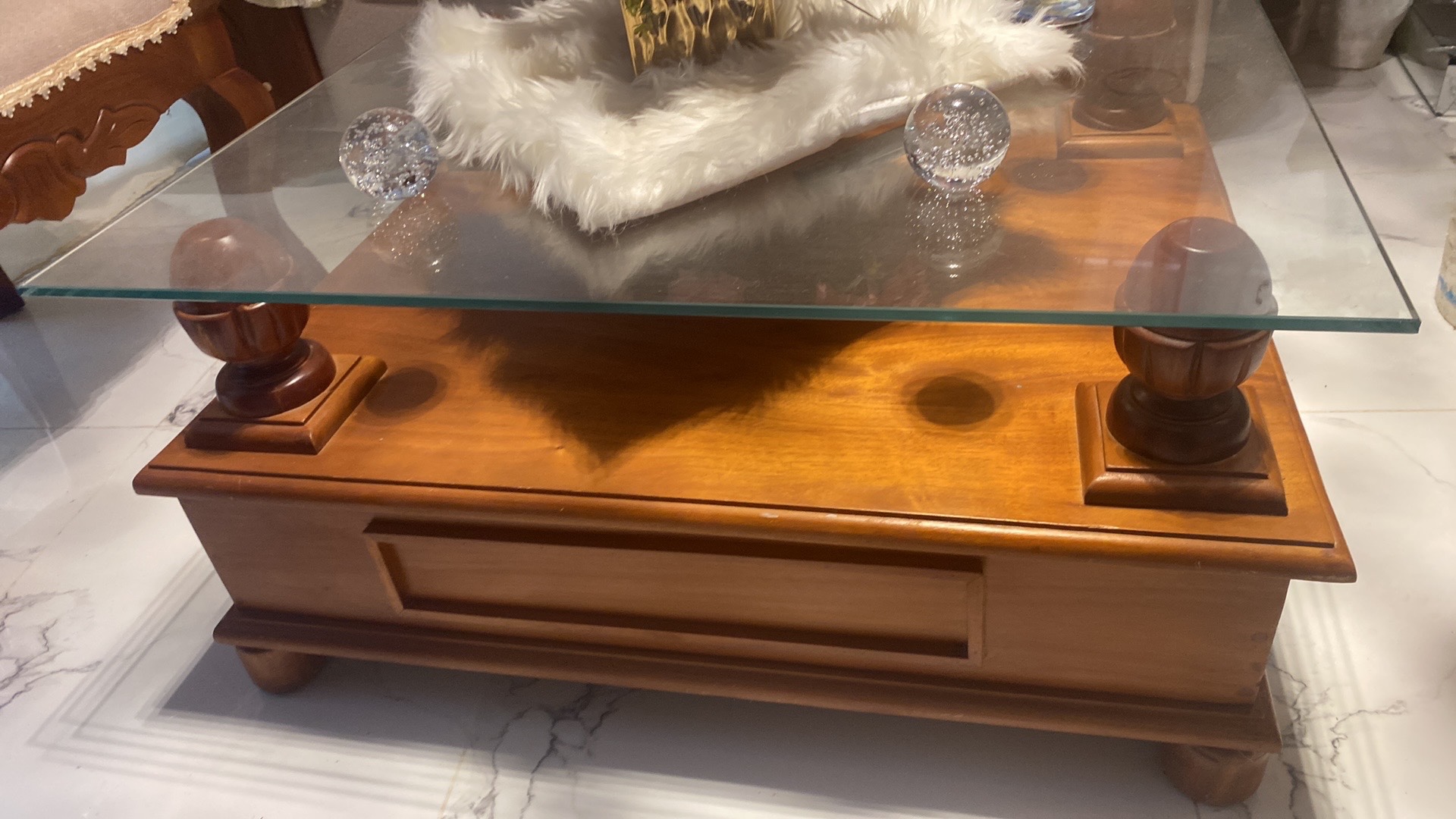 muebles y colchones - Mueblé de dos cojines una butaca y mesa de centro en caobaSantiago  2