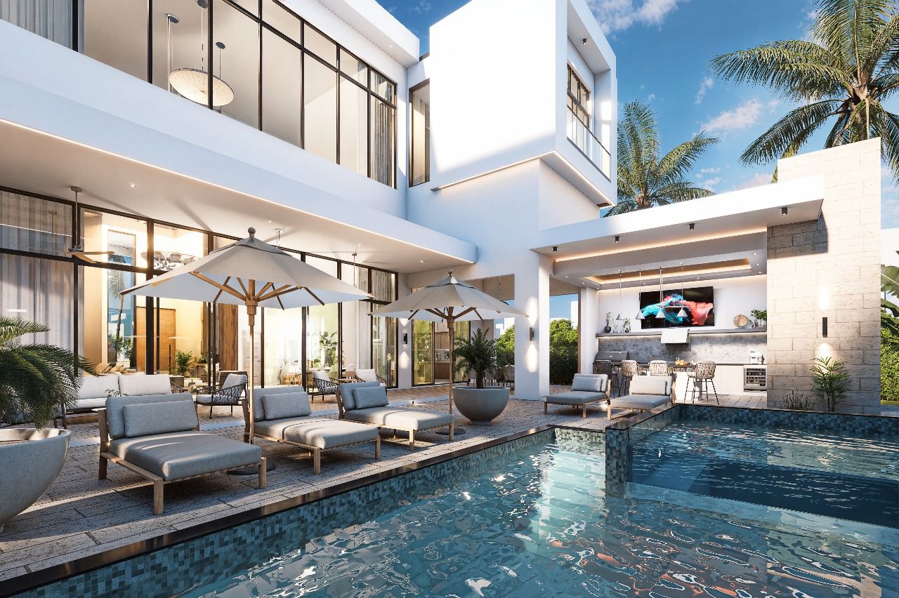 casas vacacionales y villas - Villa en Cap cana Vista al mar y al Golf en Plano 0