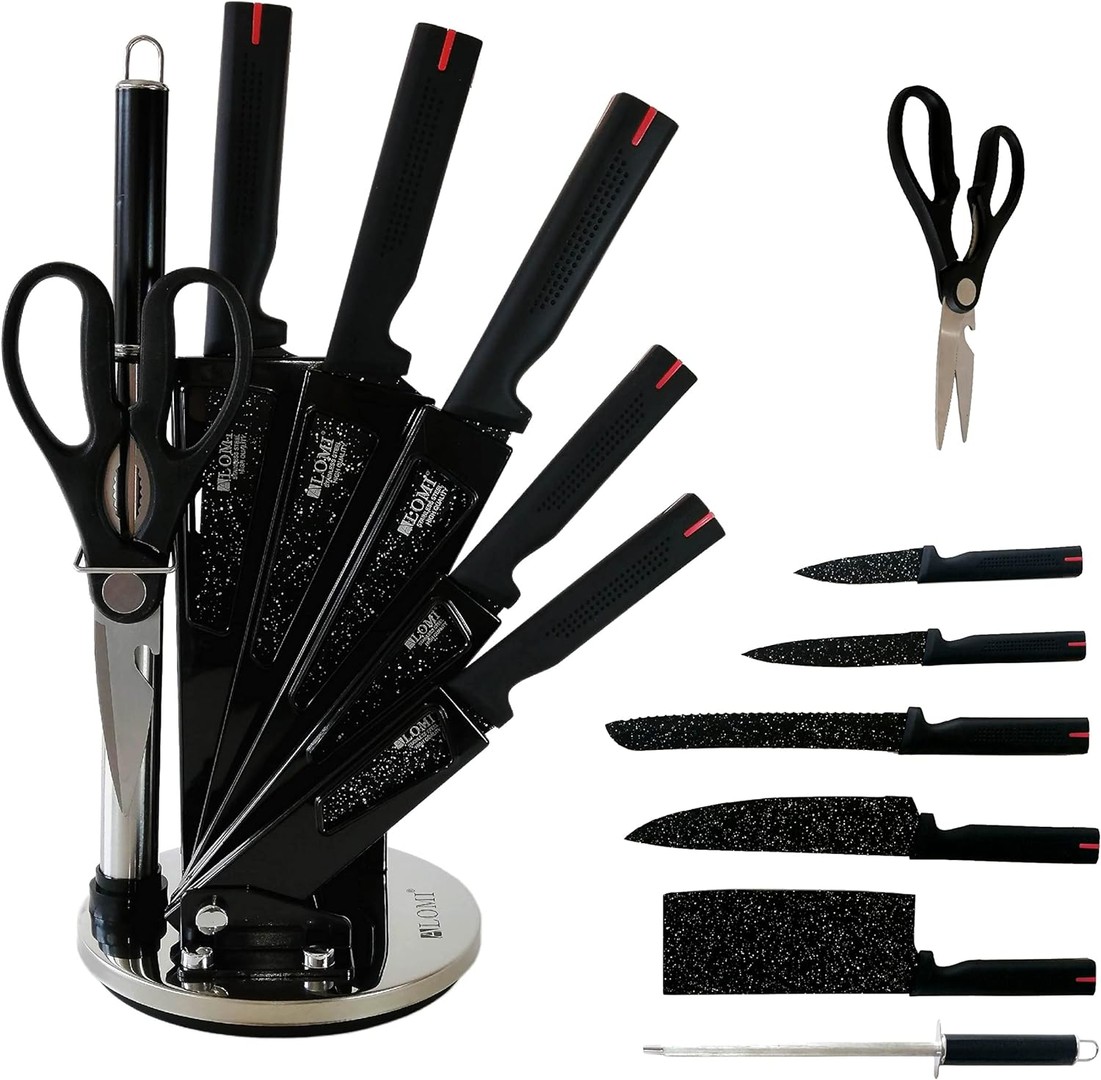 cocina - Juego de cuchillos de chef 8 pzs cuchillos de cerámica con base 5 cuchillos  1