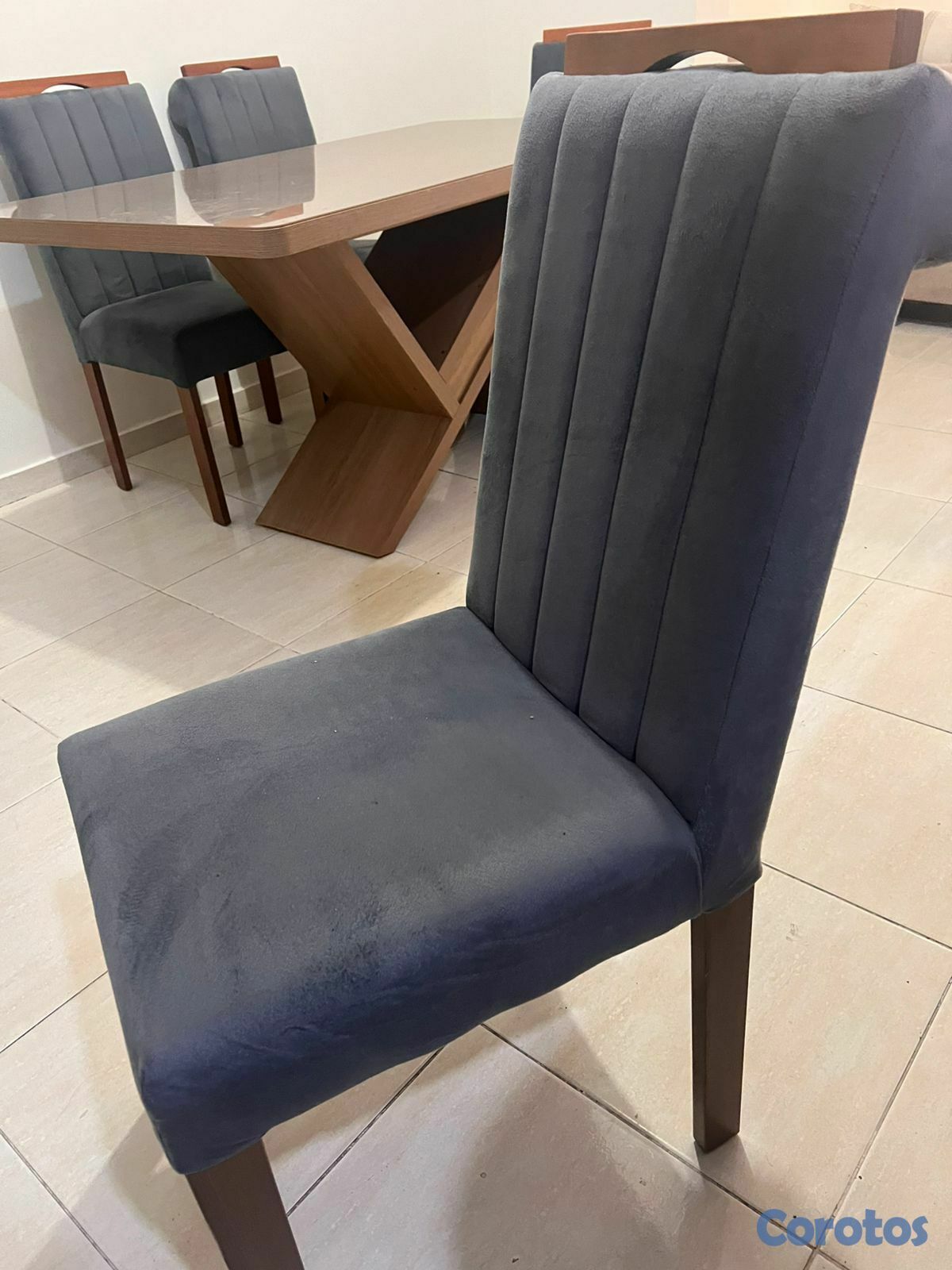 muebles y colchones - COMEDOR 6 SILLAS COLOR GRIS 10 MESES DE USO  1