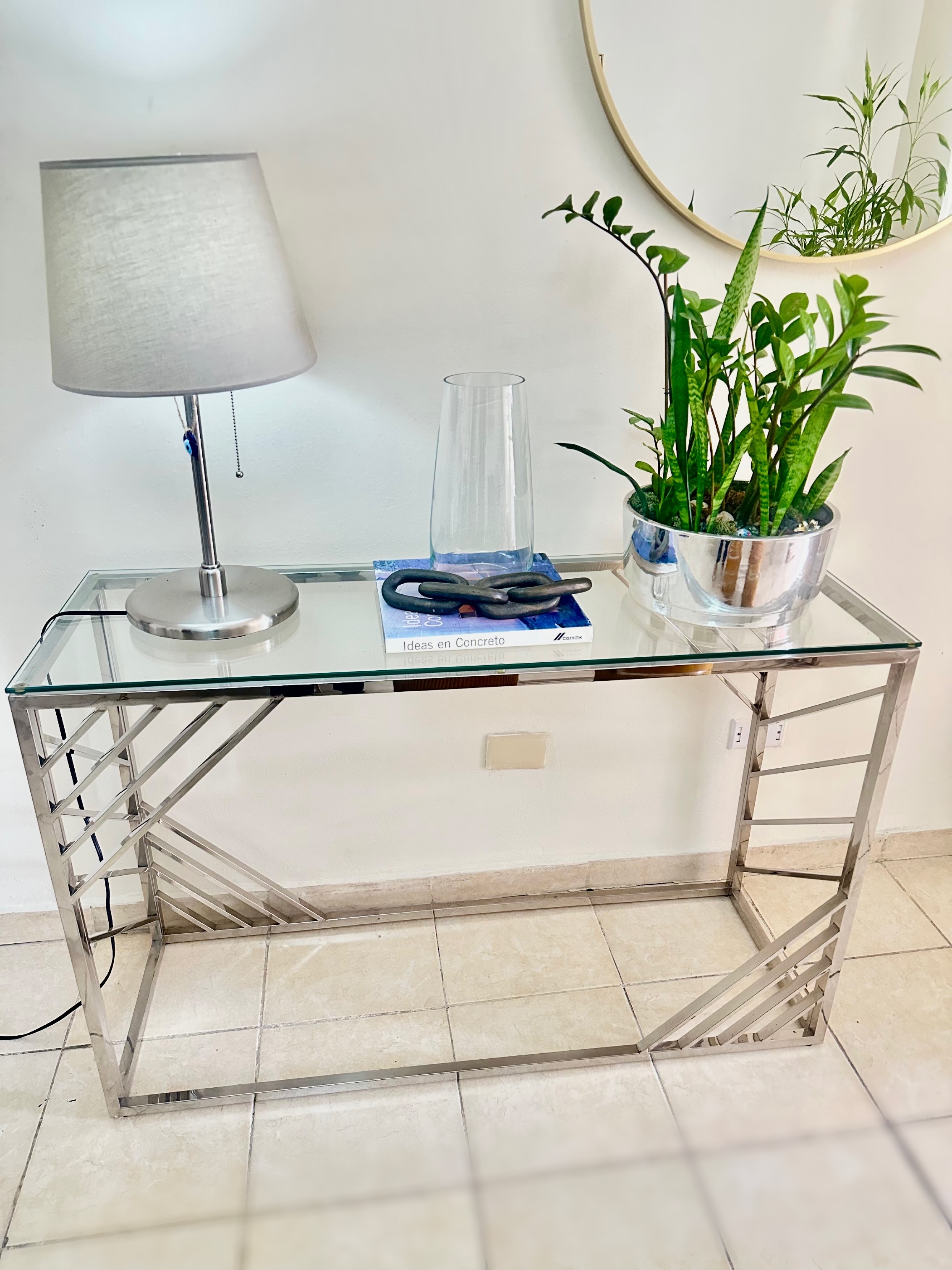 muebles y colchones - repisa y mesa con tope de cristal  0