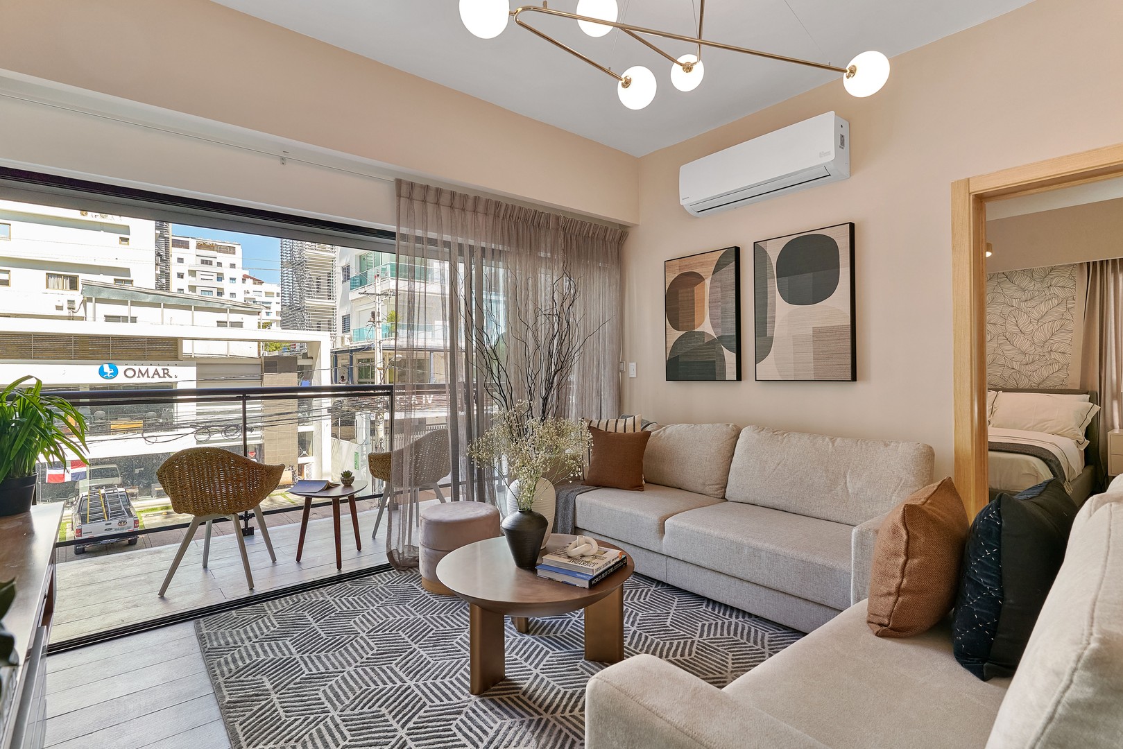 apartamentos - Naco amueblado piso 2 1 habitacion 1.5 banos 1 parqueo balcon 5