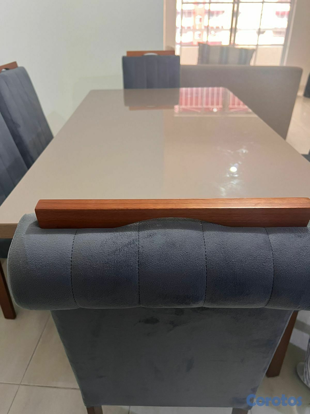 muebles y colchones - COMEDOR 6 SILLAS COLOR GRIS 10 MESES DE USO  2