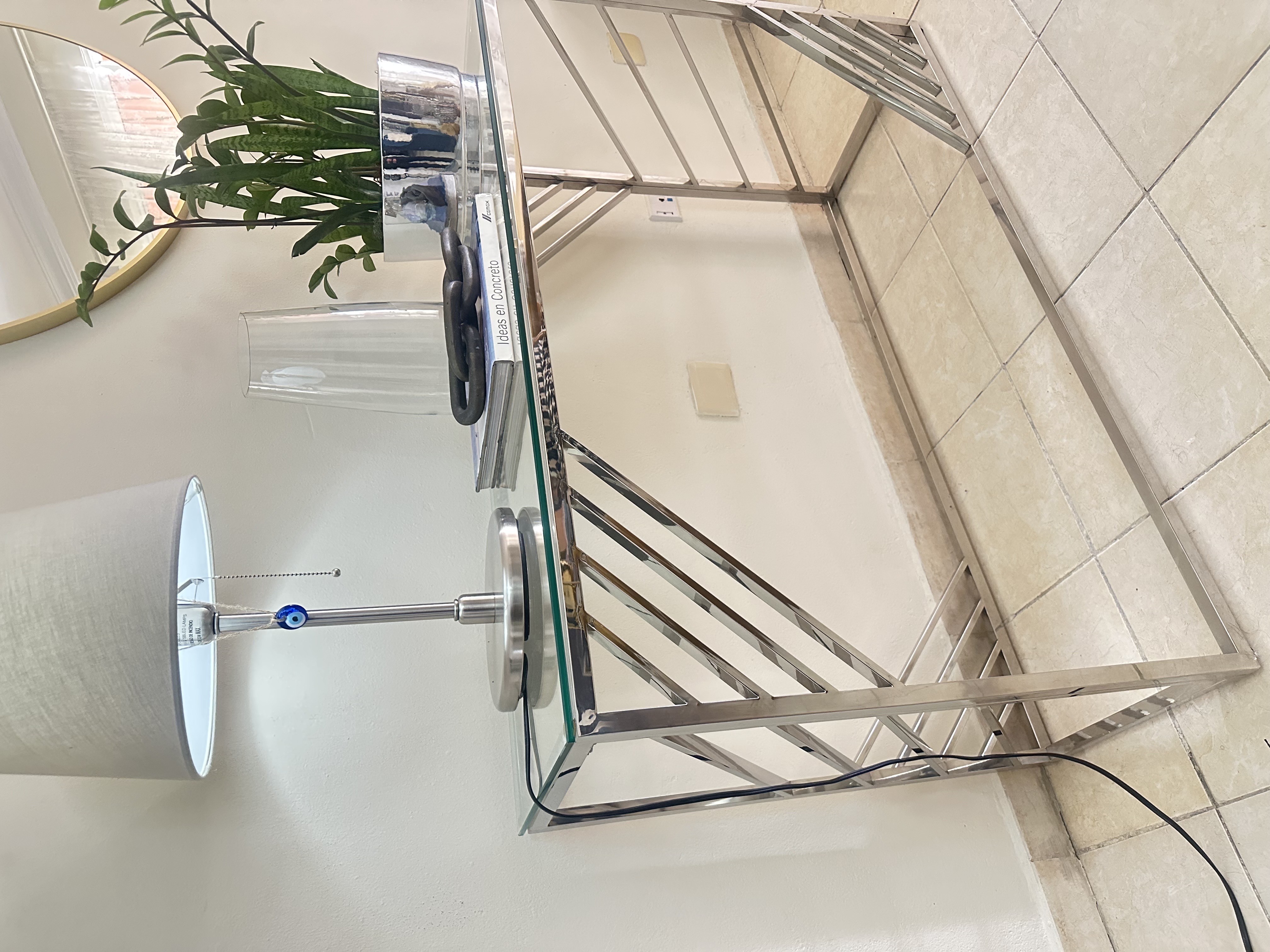 muebles y colchones - repisa y mesa con tope de cristal  1