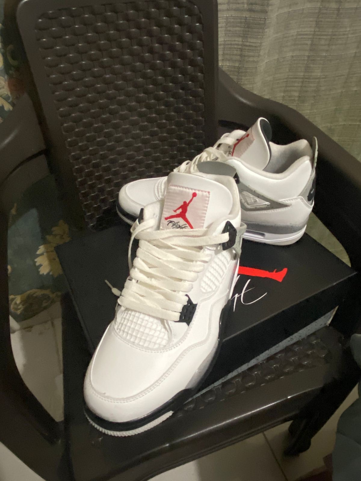 zapatos unisex - Jordan 4 white cement  0