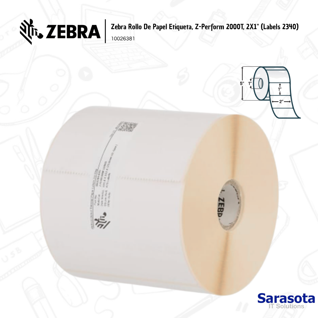 accesorios para electronica - Zebra Rollo De Papel Etiqueta, Z-Perform 2X1 0