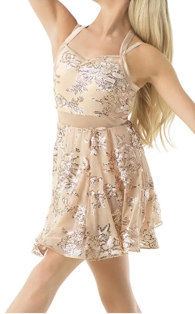 ropa para mujer - Vestido dorado corto festivo 