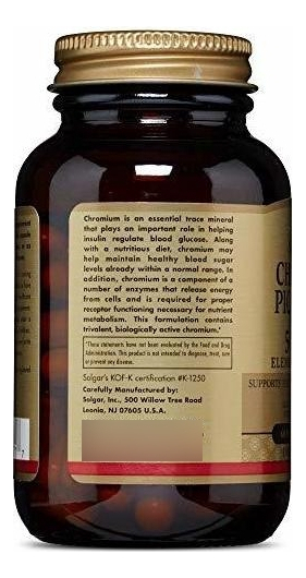 Salud y Equipamiento Médico - Solgar - Picolinato De Cromo 500 Mcg, 60 Capsulas Vegetales 3