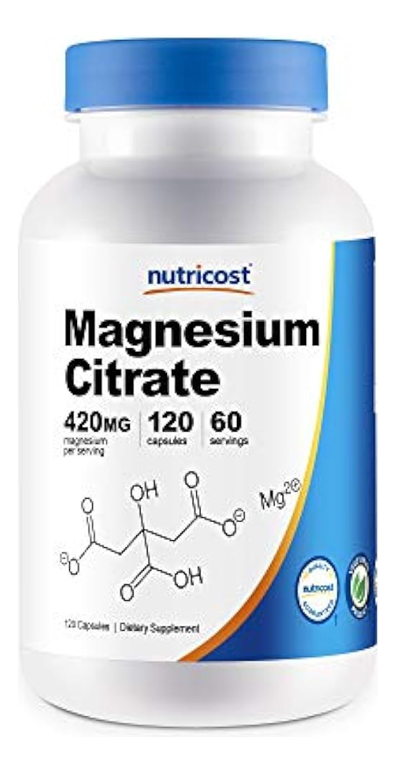 Salud y Equipamiento Médico - Nutricost Citrato De Magnesio 420 Mg, 60 Porciones 210 Mg Po