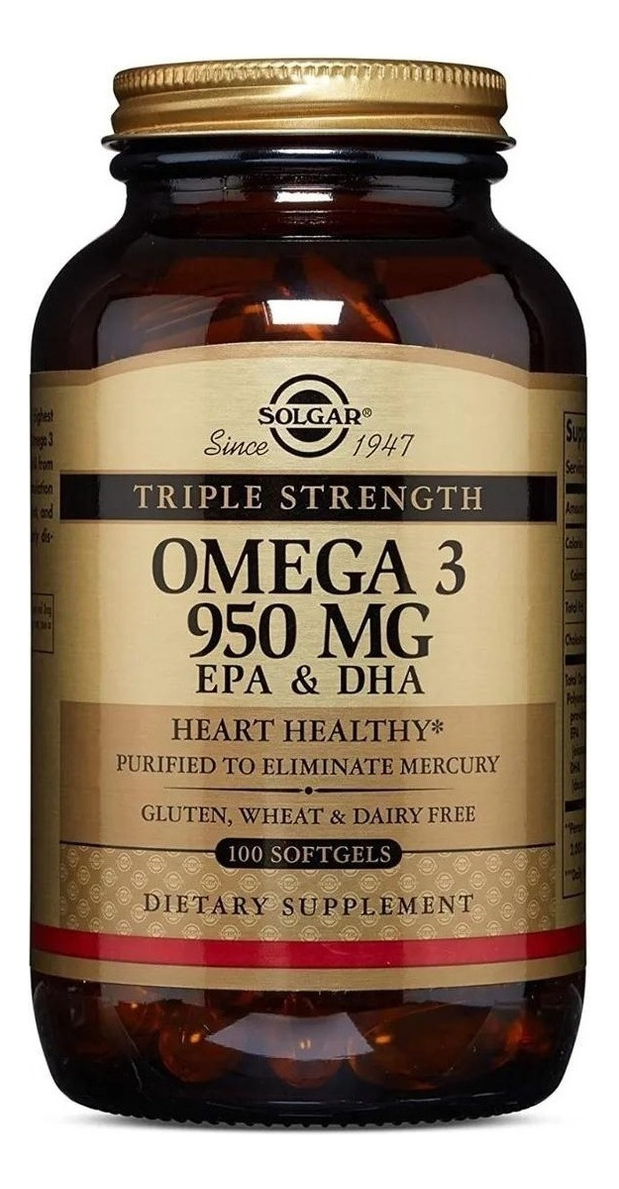Salud y Equipamiento Médico - Omega 3 950 Mg Solgar 100 Caps - U - Unidad A $2959 1