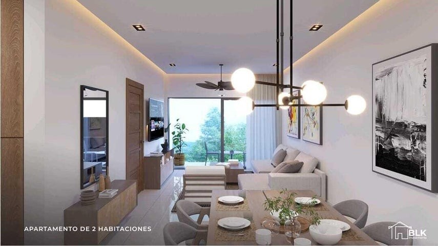 apartamentos - Proyecto en venta Punta Cana #23-2192 dos dormitorios. 2 baños, 3 parqueos.
 1