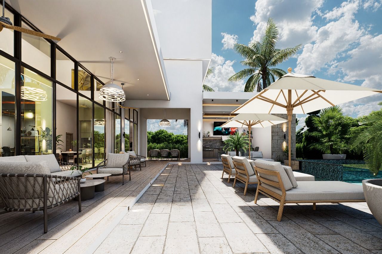 casas vacacionales y villas - Villa en Cap cana Vista al mar y al Golf en Plano 3